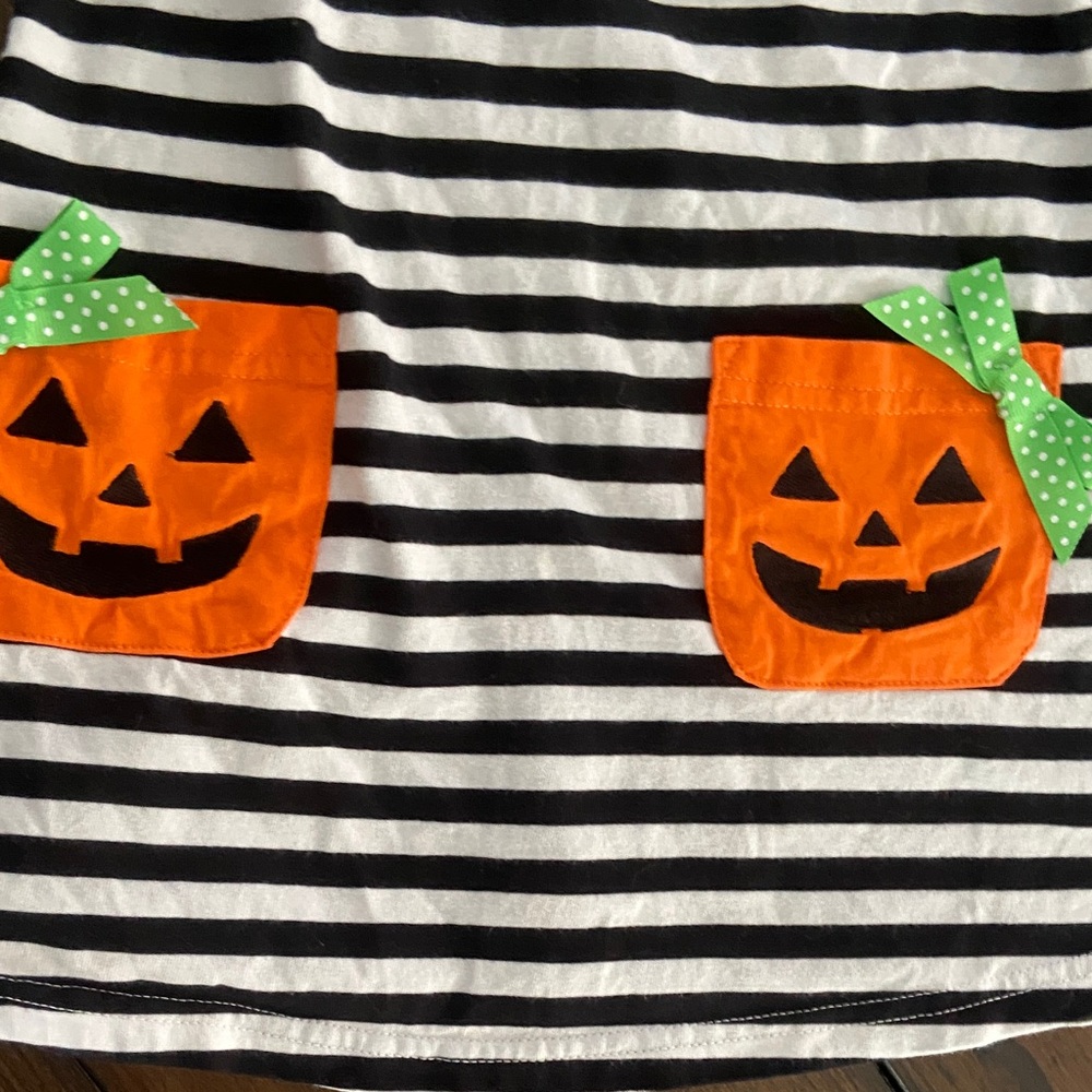 Good Lad Black and White Striped Pumpkin Dress size-2T - Picture 3 of 6